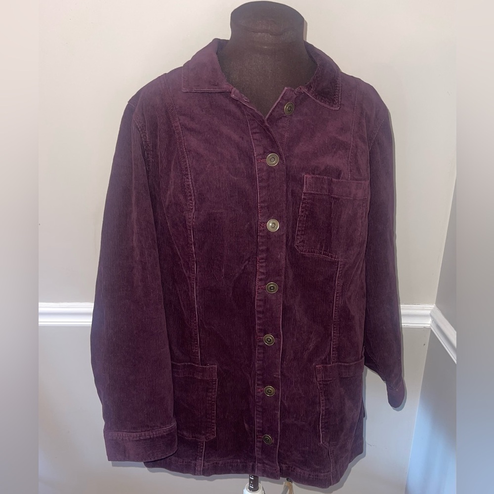 Catherine’s Plum Color‎ Corduroy Jacket Plus Size 1X